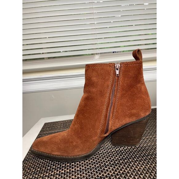 Zodiac Women's Robyn Pointed Toe Booties Size 7.5M Leather Ankle Boots Cognac - Picture 5 of 14